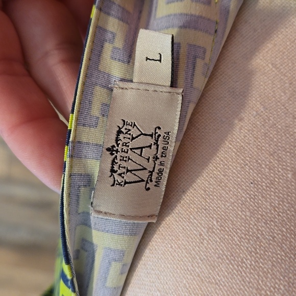 Katherine Way Lime Green & Navy Ruffle Dress - Picture 3 of 5